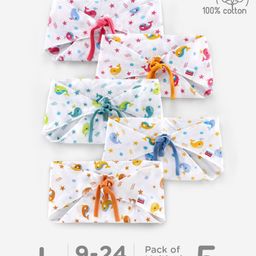 Babyhug Muslin Cloth Nappy Set of 5 Large - Multicolor Printed-15