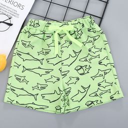 Kookie Kids Shorts With Drawstring Whale Print - Green-image-26