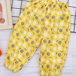Kookie Kids Full Length Lounge Pant Floral Print - Yellow-image-103