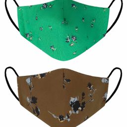 VEA Kids 3 Ply Cotton Face Masks Star Print Pack of 2 - Beige-21