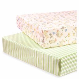 Abracadabra 100% Cotton Flat Sheets for Crib/Cot Bunny Garden Print - Set of 2-14