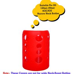The Little Lookers Silicone Cover Red - Fits 120 ml Feeding Bottle-21