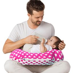 VParents Feeding Pillow Hearts Print - Pink-image-33