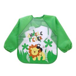 MOMISY Waterproof Wearable Apron Cartoon Print - Red-27