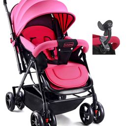 Babyhug Symphony Stroller With Reverisble Handle & Mosquito Net - Pink-2