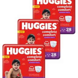 Huggies Complete Comfort Wonder Pants Large (L) Size Baby Diaper Pants, 28 count, with 5 in 1 Comfort - (Pack of 3)-image-85