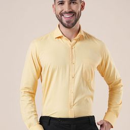 John Philips Men Premium Slim Fit Solid Spread Collar Cotton Casual Shirt-image-59