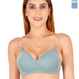 Liigne Pack Of 2 Full Coverage Lightly Padded Bra With Transparent Strap-image-21