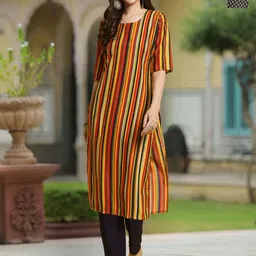 Moda Rapido Women Ethnic Motifs Printed Crepe Kurta-image-89
