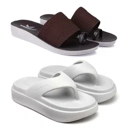 BERSACHE Pack of 2 Women One Toe Flats-image-92