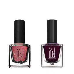 LYN LIVE YOUR NOW Set Of 2 Creme Nail Polish - 8 ml Each - Pop Champagne-Under Currant-45