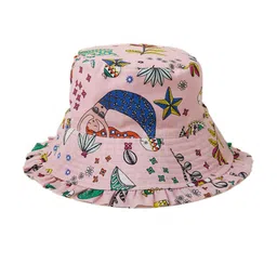 Accessorize Girls Pink Self Design Bucket Hat-42