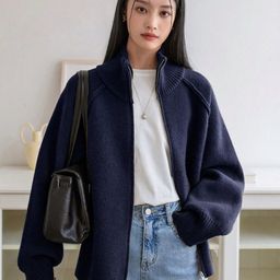 StyleCast Cashmere High Neck Cardigan Sweaters-picture-11