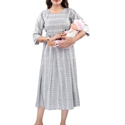 B2F Manufacturing & Designing Kurti Print Maternity Maxi Dress-image-6