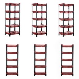 Kuber Industries Black & Maroon 6 Pieces 5-Tier Multi Utility Organisers-34