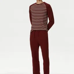 Marks & Spencer Men Striped Night suit-image-84
