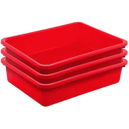 Kuber Industries Red Pack Of 3 Rectangular Organizers-83