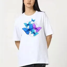 SALUJA FABRICS Women Printed Extended Sleeves T-shirt-image-44
