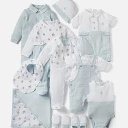 Giggles by Babyshop Infant Boys All-Over Sail Boat Printed Cotton Bib-22