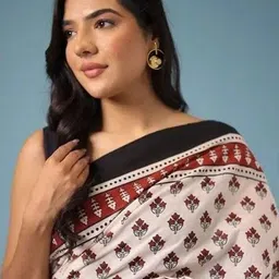 THE FAMILIAR HANDICRAFTS Floral Pure Cotton Handloom Ikat Saree-picture-38