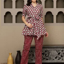 Sangria Printed Pure Cotton Tunic & Trouser Co-Ords-picture-50