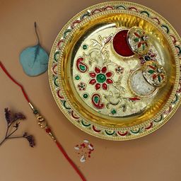 Anouk Set of 3 Elephant Rakhi With Quirky Card & Thali-31