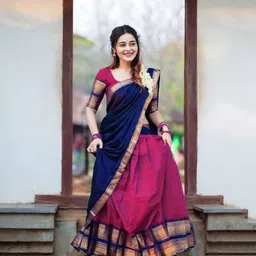 MANMOHITSAREE Woven Design Silk Semi-Stitched Lehenga With Unstitched Blouse & Dupatta-picture-12