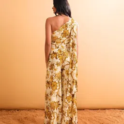 NH KAPDEWALA One Shoulder Printed Jumpsuit image 5