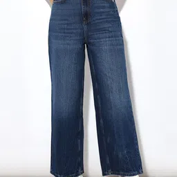 ONLY Women Cotton Wide Leg High-Rise Light Fade Jeans-image-33