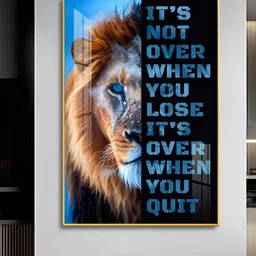 THE NEXT DECOR Blue & Brown Courageous Spirit Glass Finish Wooden Vertical Wall Art-image-98