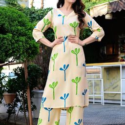 Dhibha Women Beige Cotton Blend Clothing Set-picture-10