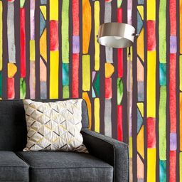 ArtzFolio Printed UV-Resistant Anti-Bacterial Watercolor Bauhaus Stripes Peel & Stick Wallpaper-image-89