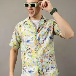 Jilmil Men Classic Floral Opaque Printed Casual Shirt-image-36
