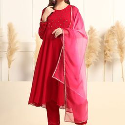 FASHION DREAM Women Embroidered Regular Kurta with Trousers & With Dupatta-picture-13