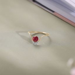 Mia by Tanishq Gold and Diamond Berry Orbit Ruby Ring-image-23