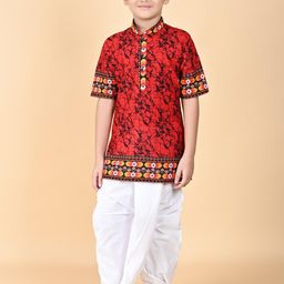 HUMAN CHOICE Kids-Boys Pure Cotton Kurta Sets-image-53