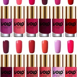 VOLO Set Of 12 Luxury Super Shine Vibrant Shades Nail Polish-9ml Each-Combo No-43-image-9
