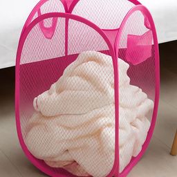 Kuber Industries Pink Mesh Laundry Basket 20 L-41