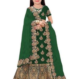 F Plus Fashion Girls Satin Semi-Stitched Lehenga Choli-image-67