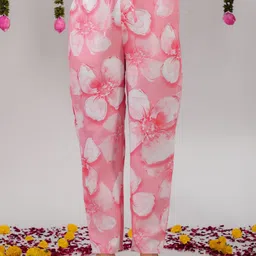 Aramya Women Floral Printed Straight Fit Mid-Rise Ethnic Regular Trouser-image-10