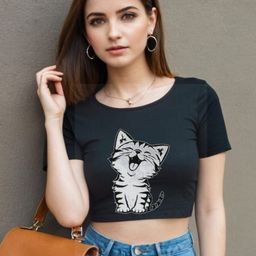 DressBerry Women Printed Extended Sleeves Raw Edge T-shirt-image-29
