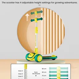 StarAndDaisy Kick Scooter With LED Wheels & Music, Foldable & Adjustable Handle Height image 2