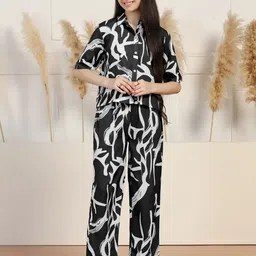 YK Girls Printed Top with Trousers-image-81
