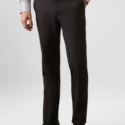 Park Avenue Men Checked Slim Fit Trousers-picture-2