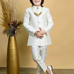 ahhaaaa Boys Jodhpuri Bandhgala Suit Set With Mala-picture-38