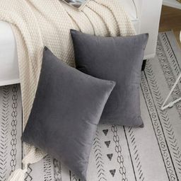 Aura Grey Set of 2 Velvet Square Cushion Covers-3