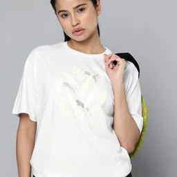 Puma House of Graphics Brand Logo Leaf Printed Relaxed Fit Pure Cotton T-shirt-picture-4