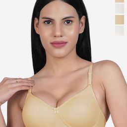 SHYAM SONS FLAIR Women Pack of 4 Full Coverage Lightly padded Seamless T-shirt Bra-picture-52