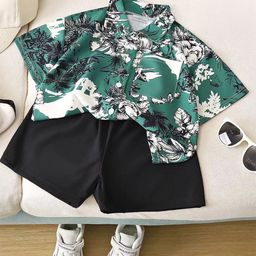FOREVER FRIDAY Boys Printed Pure Cotton Shirt With Shorts-picture-24