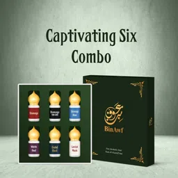 BinAwf Set Of 6 Captivating Long Lasting Attar Combo - 6ml Each image 4